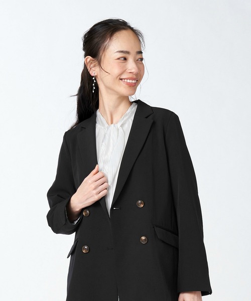 TOKYO SHIRTS（トウキョウシャツ）の「ベーシック ダブルボタン テーラードジャケット（テーラードジャケット・レディース・ブラック/ネイビー・M/L）」の21枚目の写真