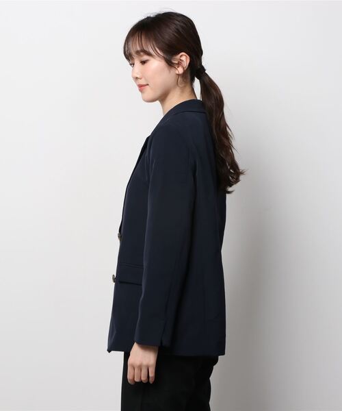 TOKYO SHIRTS（トウキョウシャツ）の「ベーシック ダブルボタン テーラードジャケット（テーラードジャケット・レディース・ブラック/ネイビー・M/L）」の5枚目の写真