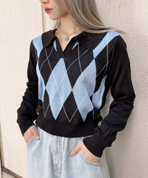 Figments | 襟付きアーガイルニット(ニット/セーター)