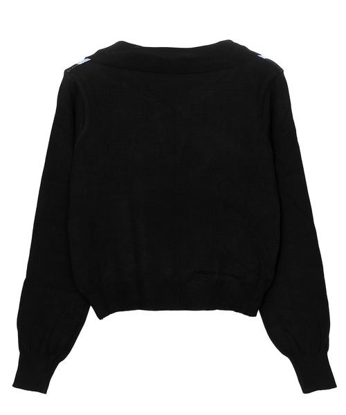 Figments（フィグメンツ）の「襟付きアーガイルニット（ニット/セーター・レディース・ホワイト/ブルー・FREE）」の8枚目の写真