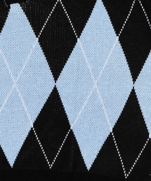 Figments（フィグメンツ）の「襟付きアーガイルニット（ニット/セーター・レディース・ホワイト/ブルー・FREE）」の12枚目の写真