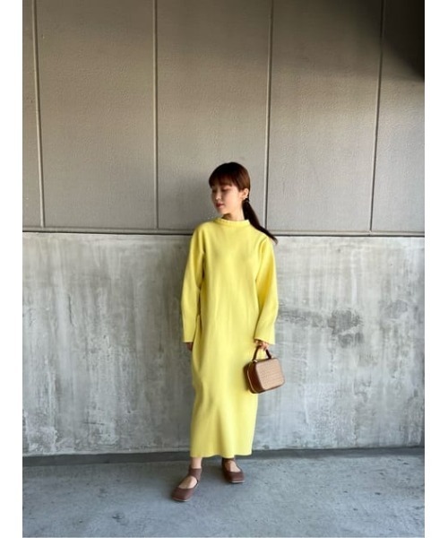 M_（エムアンダーバー）の「【M_】KNIT ドレス（ワンピース・レディース・ライトイエロー/ブルー/ライトベージュ・FREE）」の4枚目の写真