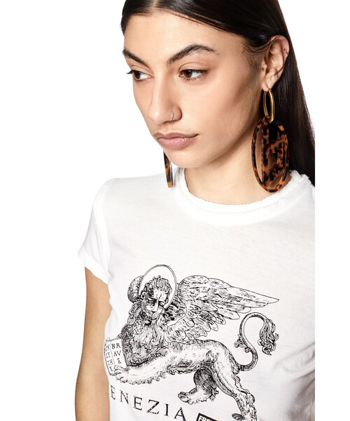 DIESEL(ディーゼル)の「レディース 半袖 Tシャツ コンパクトフィット ライオンベネチア(Tシャツ/カットソー・レディース・ブラック/ホワイト・LARGE/X-LARGE/MEDIUM/SMALL)」の4枚目の写真