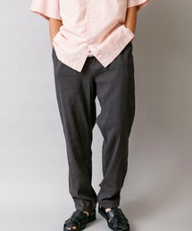 リネンチェックイージーパンツ