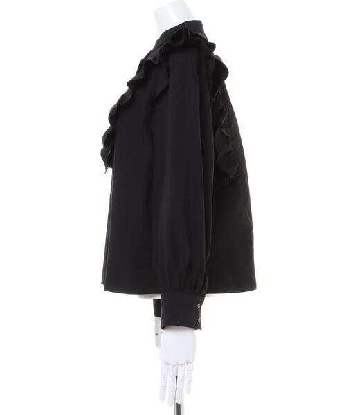 INGNI（イング）の「Vネックフリルブラウス（シャツ/ブラウス・レディース・ブラック/サックスブルー系1/オフホワイト/ブラック系その他3・M）」の6枚目の写真