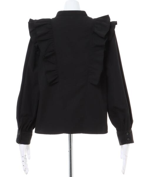 INGNI（イング）の「Vネックフリルブラウス（シャツ/ブラウス・レディース・ブラック/サックスブルー系1/オフホワイト/ブラック系その他3・M）」の9枚目の写真