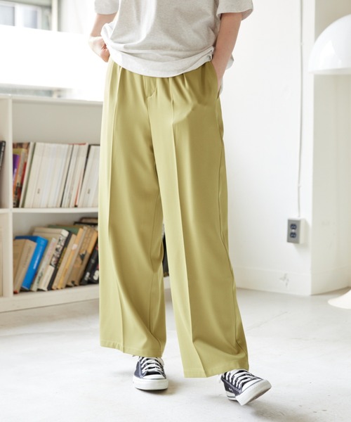 flaner（フラネ）の「Loose tack color slacks/ルーズタックカラースラックス（スラックス・レディース・ブラック/イエロー/グリーン/ナチュラル・SMALL/MEDIUM/LARGE）」の3枚目の写真