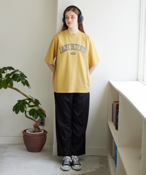 flaner（フラネ）の「Loose tack color slacks/ルーズタックカラースラックス（スラックス・レディース・ブラック/イエロー/グリーン/ナチュラル・SMALL/MEDIUM/LARGE）」の9枚目の写真