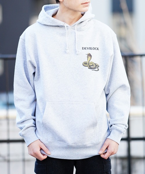 DEVILOCK(デビロック)の「DEVILOCK デビロック COBRA HOODIE フーディー(パーカー・メンズ・グレー・SMALL/MEDIUM/LARGE/X-LARGE/XX-LARGE)」の4枚目の写真