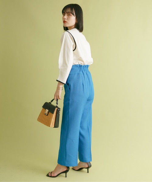 Eimee Law(エイミーロウ)の「涙開きネックパイピングトップス(Tシャツ/カットソー・レディース・アイボリー/ブラック/ネイビー系/ホワイト系・38)」の11枚目の写真