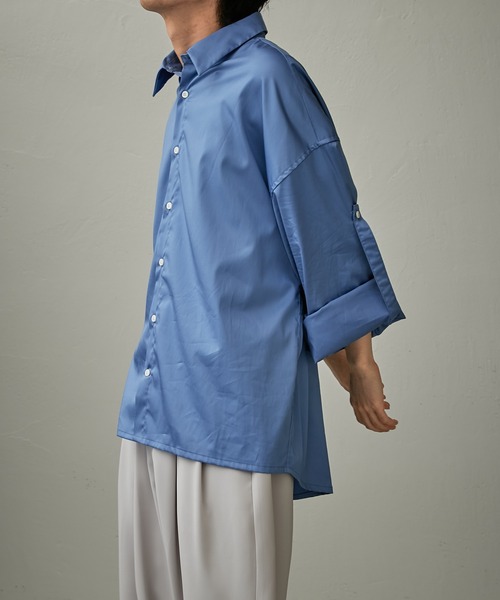 Lui's（ルイス）の「ボリュームスリーブシャツ（シャツ/ブラウス・メンズ・ホワイト/ブラック/グリーン/オリーブ/バイオレット/ブルー・FREE）」の5枚目の写真