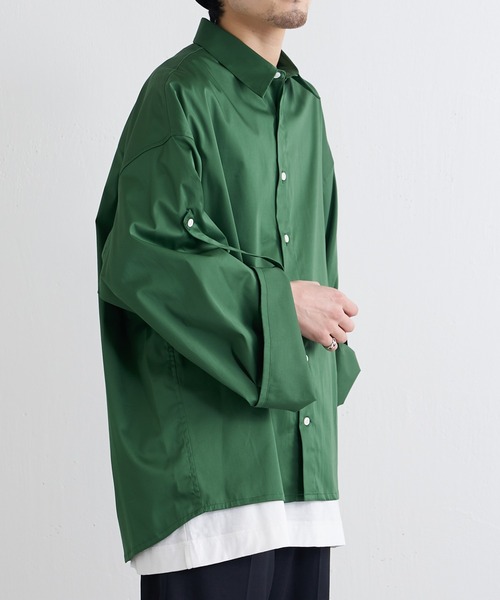 Lui's（ルイス）の「ボリュームスリーブシャツ（シャツ/ブラウス・メンズ・ホワイト/ブラック/グリーン/オリーブ/バイオレット/ブルー・FREE）」の4枚目の写真