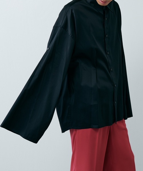 Lui's（ルイス）の「ボリュームスリーブシャツ（シャツ/ブラウス・メンズ・ホワイト/ブラック/グリーン/オリーブ/バイオレット/ブルー・FREE）」の3枚目の写真