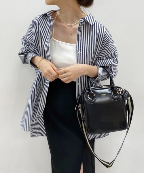 one after another NICE CLAUP(ワンアフターアナザーナイスクラップ)の「ZOZO限定 ビッグシルエットストライプシャツ(シャツ/ブラウス・レディース・ベージュ/グリーン/ブルー/ネイビー/ピンク・FREE)」の6枚目の写真