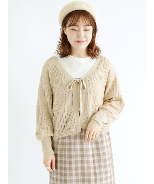 ehka sopo（エヘカソポ）の「透かし編みリボンカーディガン