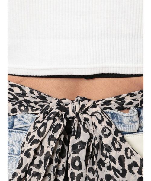 GYDA（ジェイダ）の「レオパードバックリボントップス（Tシャツ/カットソー・レディース・ブラック/オフホワイト・FREE）」の4枚目の写真