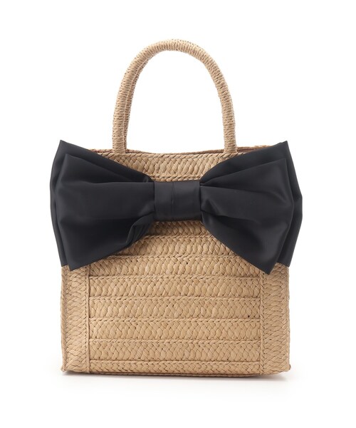 couture brooch（クチュールブローチ）の「◆【リボン好きのあなたに。】ビッグリボンペーパートートバッグ（トートバッグ・レディース・グレー/ナチュラル/ライトベージュ/サンドベージュ・00）」の3枚目の写真