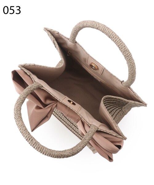 couture brooch（クチュールブローチ）の「◆【リボン好きのあなたに。】ビッグリボンペーパートートバッグ（トートバッグ・レディース・グレー/ナチュラル/ライトベージュ/サンドベージュ・00）」の8枚目の写真