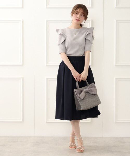 couture brooch（クチュールブローチ）の「◆【リボン好きのあなたに。】ビッグリボンペーパートートバッグ（トートバッグ・レディース・グレー/ナチュラル/ライトベージュ/サンドベージュ・00）」の13枚目の写真