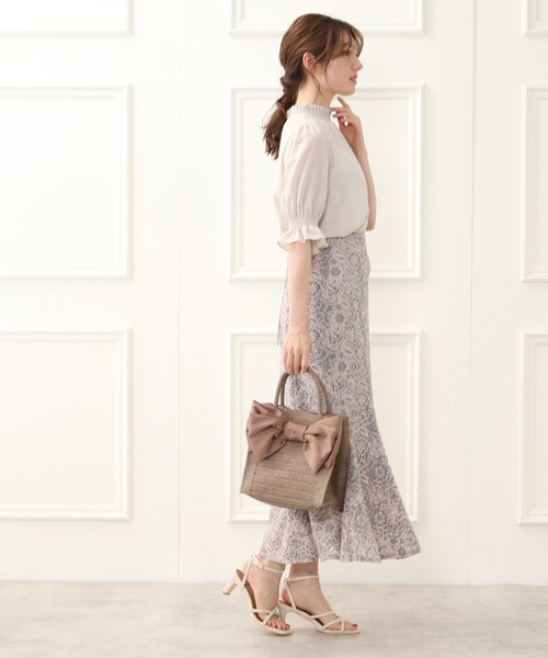 couture brooch（クチュールブローチ）の「◆【リボン好きのあなたに。】ビッグリボンペーパートートバッグ（トートバッグ・レディース・グレー/ナチュラル/ライトベージュ/サンドベージュ・00）」の9枚目の写真