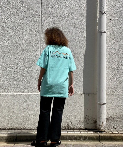 MANASTASH（マナスタッシュ）の「【直営店限定】MANASTASH N.A.U/マナスタッシュエヌエーユー　DIGITAL MOUNTAIN LOGO TEE デジタルマウンテンロゴティー（Tシャツ/カットソー・レディース・ホワイト/ブラック/ターコイズブルー・MEDIUM/LARGE/X-LARGE）」の18枚目の写真