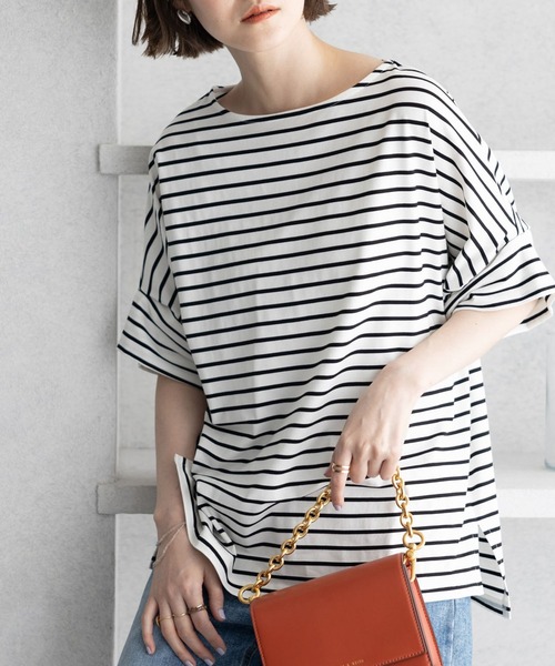 GeeRA(ジーラ)の「冷感リターンスリーブカットソー(Tシャツ/カットソー・レディース・ブラック系その他/ブルー/ホワイト系その他/ブラック/ホワイト・LARGE/XX-LARGE/MEDIUM/X-LARGE)」の3枚目の写真