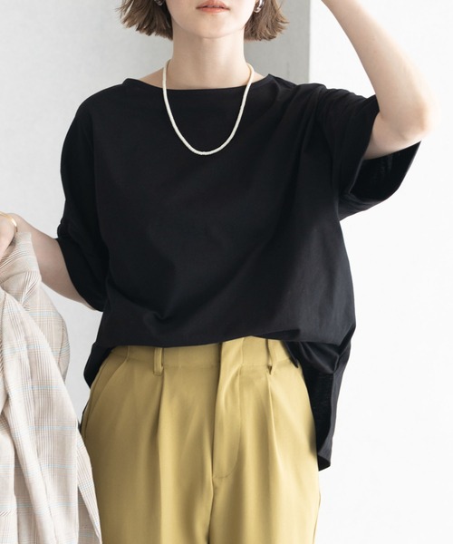 GeeRA(ジーラ)の「冷感リターンスリーブカットソー(Tシャツ/カットソー・レディース・ブラック系その他/ブルー/ホワイト系その他/ブラック/ホワイト・LARGE/XX-LARGE/MEDIUM/X-LARGE)」の4枚目の写真