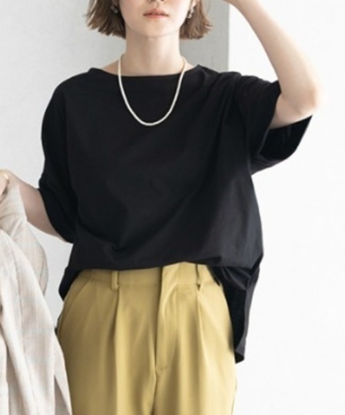 GeeRA(ジーラ)の「冷感リターンスリーブカットソー(Tシャツ/カットソー・レディース・ブラック系その他/ブルー/ホワイト系その他/ブラック/ホワイト・LARGE/XX-LARGE/MEDIUM/X-LARGE)」の7枚目の写真