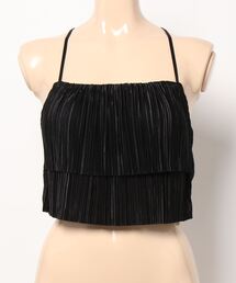 【セットアップ着用可】tieredサテンプリーツビスチェ