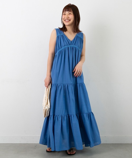 PICHI（ピイチ）の「ノースリーブティアードワンピース（ワンピース・レディース・ブラック/パープル/ピンク/ブルー・MEDIUM/LONG）」の3枚目の写真