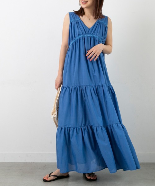 PICHI（ピイチ）の「ノースリーブティアードワンピース（ワンピース・レディース・ブラック/パープル/ピンク/ブルー・MEDIUM/LONG）」の10枚目の写真