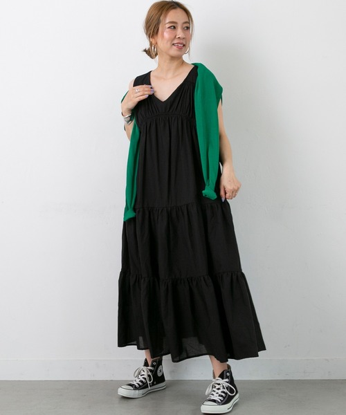 PICHI（ピイチ）の「ノースリーブティアードワンピース（ワンピース・レディース・ブラック/パープル/ピンク/ブルー・MEDIUM/LONG）」の12枚目の写真