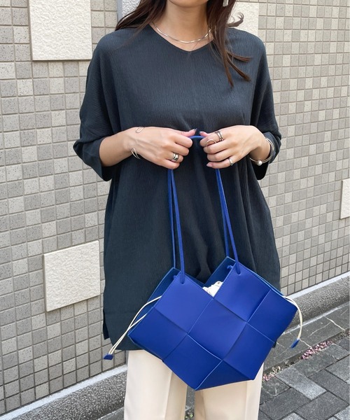 Meli rich（メリーリッチ）の「編み込みショルダートートバッグ（トートバッグ・レディース・カーキ/ブルー/ピンクベージュ・FREE）」の15枚目の写真