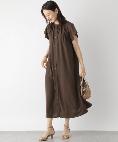 LEPSIM(レプシィム)の「ギャザーロングワンピース 285378(ワンピース・レディース・ネイビー/ドット/ブラウン・FREE)」の13枚目の写真