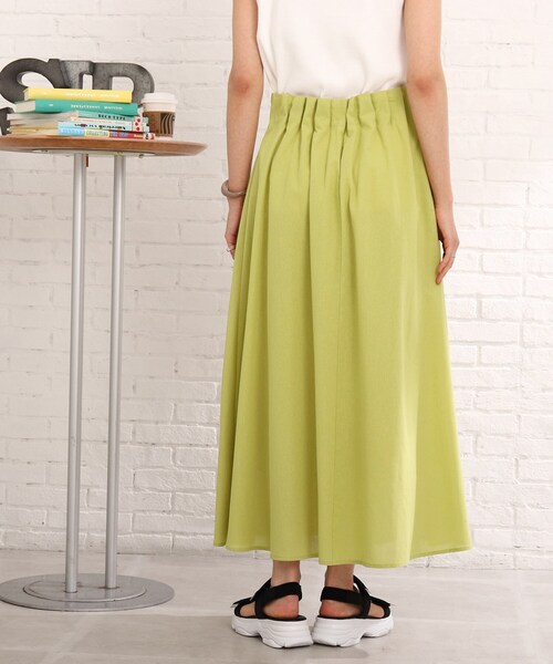 Cutie Blonde(キューティーブロンド)の「◆リネンタッチ ラッピングスカート(スカート・レディース・アイボリー/ブラック/黄緑系・00)」の6枚目の写真