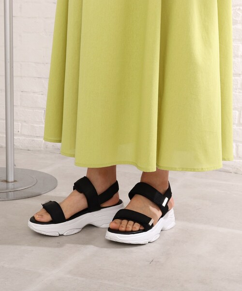 Cutie Blonde(キューティーブロンド)の「◆リネンタッチ ラッピングスカート(スカート・レディース・アイボリー/ブラック/黄緑系・00)」の8枚目の写真