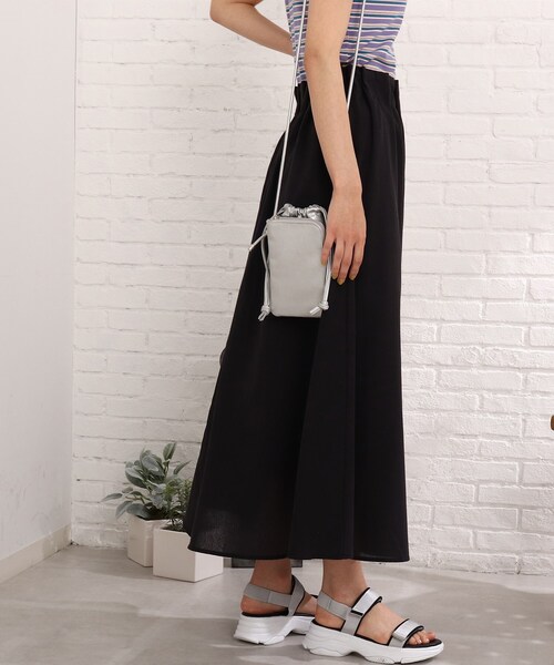 Cutie Blonde(キューティーブロンド)の「◆リネンタッチ ラッピングスカート(スカート・レディース・アイボリー/ブラック/黄緑系・00)」の12枚目の写真