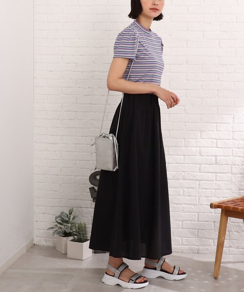 Cutie Blonde(キューティーブロンド)の「◆リネンタッチ ラッピングスカート(スカート・レディース・アイボリー/ブラック/黄緑系・00)」の15枚目の写真