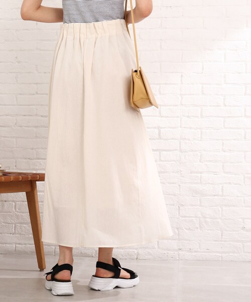 Cutie Blonde(キューティーブロンド)の「◆リネンタッチ ラッピングスカート(スカート・レディース・アイボリー/ブラック/黄緑系・00)」の18枚目の写真