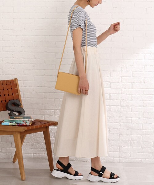 Cutie Blonde(キューティーブロンド)の「◆リネンタッチ ラッピングスカート(スカート・レディース・アイボリー/ブラック/黄緑系・00)」の21枚目の写真