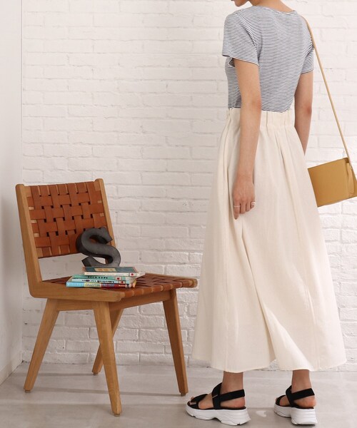 Cutie Blonde(キューティーブロンド)の「◆リネンタッチ ラッピングスカート(スカート・レディース・アイボリー/ブラック/黄緑系・00)」の22枚目の写真