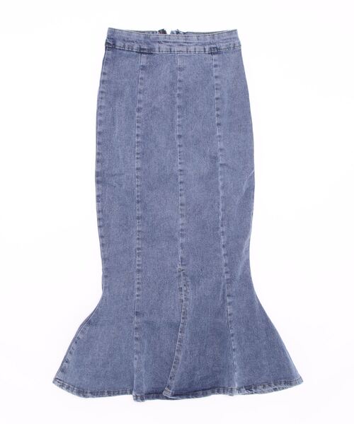 MIIA（ミーア）の「デニムマーメイドスカート（スカート・レディース・ブラック/ネイビー・FREE）」の6枚目の写真