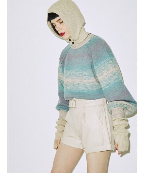 jouetie（ジュエティ）の「カラーバラクラバ（ニットキャップ/ビーニー・レディース・ブラック/オフホワイト/ピンク/グリーン・FREE）」の7枚目の写真