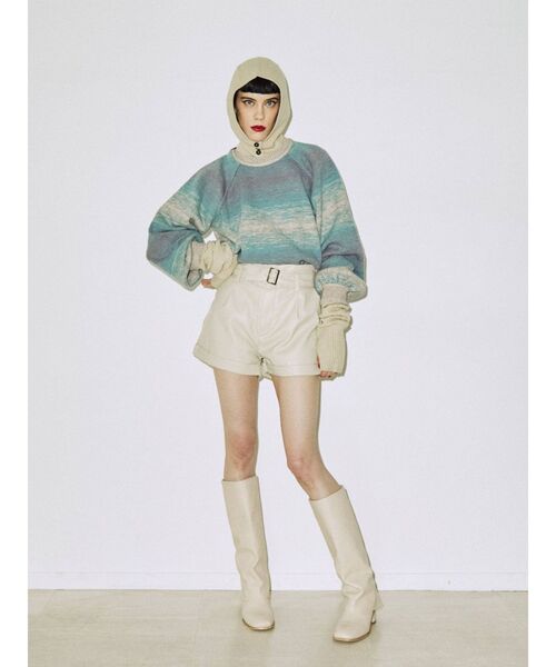 jouetie（ジュエティ）の「カラーバラクラバ（ニットキャップ/ビーニー・レディース・ブラック/オフホワイト/ピンク/グリーン・FREE）」の12枚目の写真