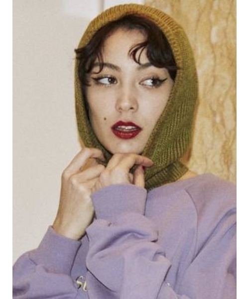 jouetie（ジュエティ）の「カラーバラクラバ（ニットキャップ/ビーニー・レディース・ブラック/オフホワイト/ピンク/グリーン・FREE）」の4枚目の写真