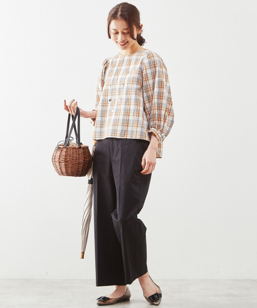 MELROSE claire（メルローズ クレール）の「【Horn Please STYLE WILLOWレザーハンドルバッグウフ】（かごバッグ・レディース・ブラウン・FREE）」の3枚目の写真