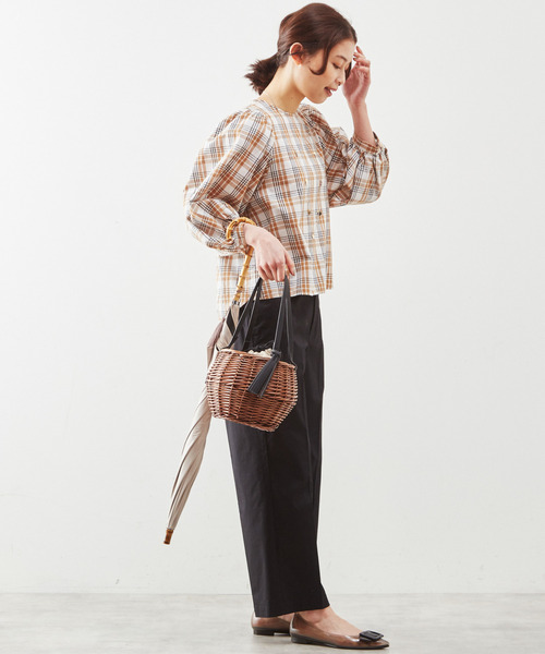 MELROSE claire（メルローズ クレール）の「【Horn Please STYLE WILLOWレザーハンドルバッグウフ】（かごバッグ・レディース・ブラウン・FREE）」の7枚目の写真