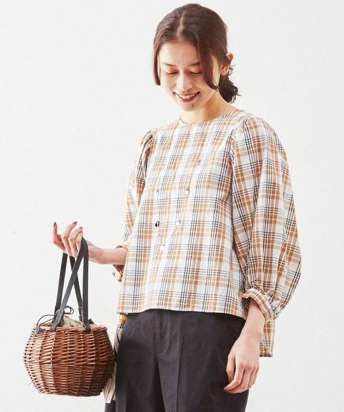 MELROSE claire（メルローズ クレール）の「【Horn Please STYLE WILLOWレザーハンドルバッグウフ】（かごバッグ・レディース・ブラウン・FREE）」の8枚目の写真