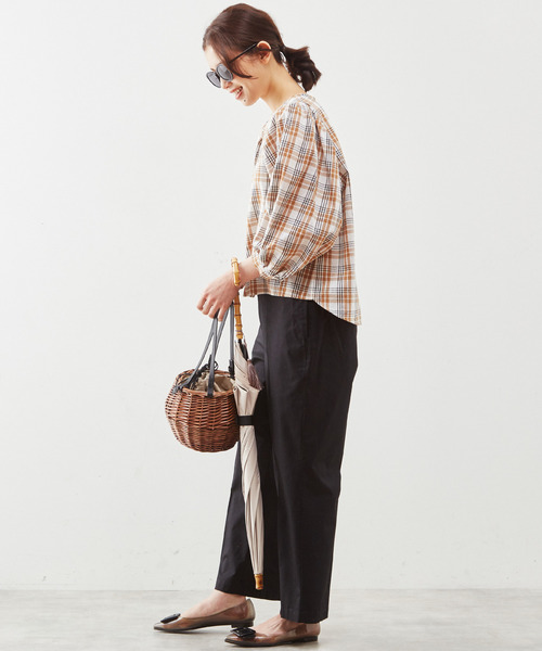 MELROSE claire（メルローズ クレール）の「【Horn Please STYLE WILLOWレザーハンドルバッグウフ】（かごバッグ・レディース・ブラウン・FREE）」の11枚目の写真