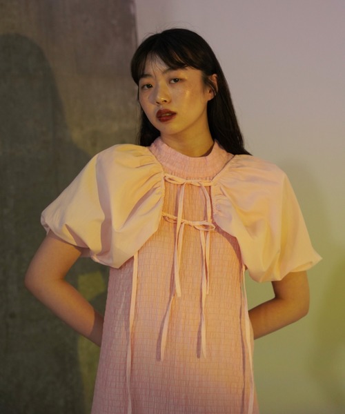 「TINA：JOJUN」 ボレロ M イエロー レディース かぎ針 エッジカーディガン TINA：JOJUN（カーディガン/ボレロ